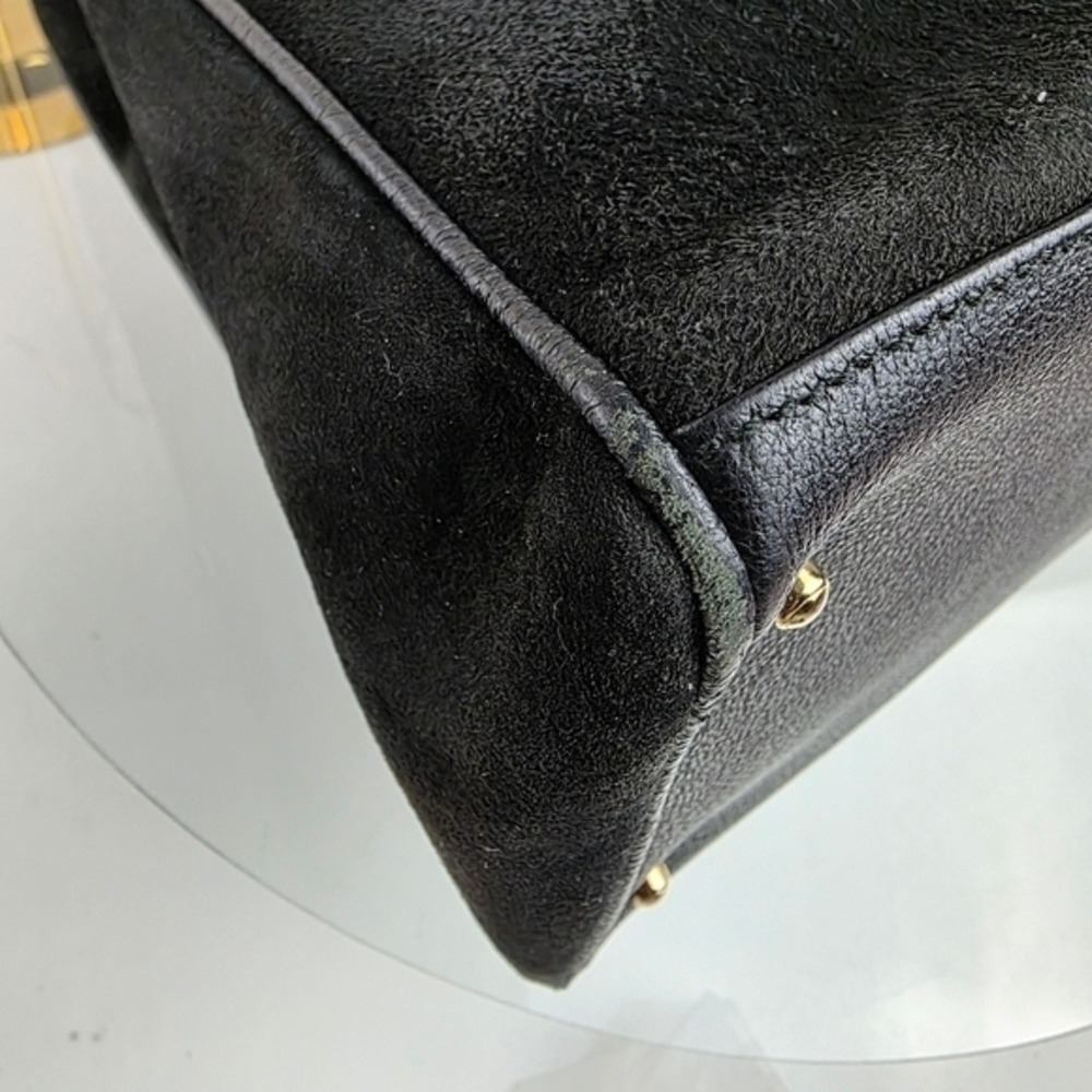 Gucci Black Suede Bamboo Handbag Circa 1980s/90s - Picture 8 of 15